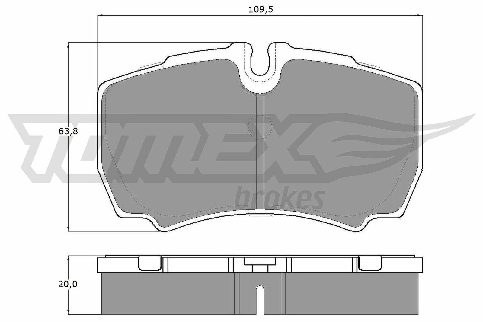 Sada brzdových destiček, kotoučová brzda TOMEX Brakes